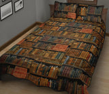 Bookish Pattern Quilt Bed - Gifts For Reading Addicts