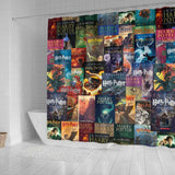 HP Book Cover Pattern Shower Curtain - Gifts For Reading Addicts