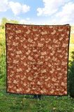 Brown Bookish Pattern Quilt - Gifts For Reading Addicts