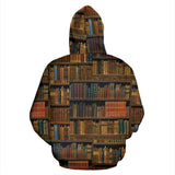 Bookshelf All Over Print Hoodie - Gifts For Reading Addicts
