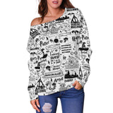 Bookish Off Shoulder Sweater - Gifts For Reading Addicts
