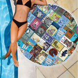Alice In Wonderland Book Cover Round Beach Blanket - Gifts For Reading Addicts