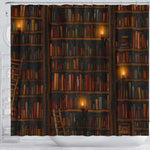 Brown Bookshelf Bookish Curtain - Gifts For Reading Addicts