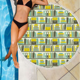 Round Beach Blanket Bookish Pattern - Gifts For Reading Addicts