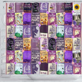 Color Purple Book Covers Pattern Curtain - Gifts For Reading Addicts