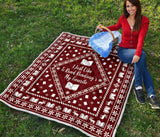 Red Bookish Christmas Quilt - Gifts For Reading Addicts