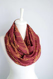 Red Lord of the Rings Handmade Infinity Scarf Limited Edition - Gifts For Reading Addicts