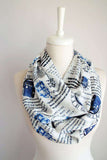 Doctor Who Tardis Handmade Infinity Scarf White Limited Edition - Gifts For Reading Addicts