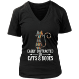 "Cats and books" V-neck Tshirt - Gifts For Reading Addicts