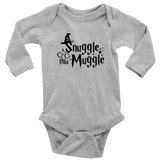 "Snuggle This Muggle"Long Sleeve Baby Bodysuit - Gifts For Reading Addicts