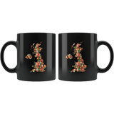 "UK Bookish Map"11oz Black Mug - Gifts For Reading Addicts