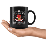 "We're All Mad For Christmas"11oz Black Christmas Mug - Gifts For Reading Addicts