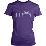 Book heart pulse Fitted T-shirt - Gifts For Reading Addicts