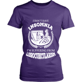 I dont have insomnia I'm suffering from Librocubicularism, Fitted T-shirt - Gifts For Reading Addicts