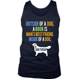 Outside of a dog a book is man's best friend Mens Tank - Gifts For Reading Addicts