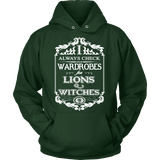 I always check Wardrobes for lions and witches, Hoodie - Gifts For Reading Addicts