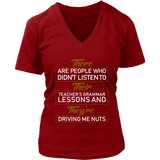 "GRAMMAR" V-neck Tshirt - Gifts For Reading Addicts