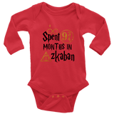 "Spent 9 Months In Azkaban"Long Sleeve Baby Bodysuit - Gifts For Reading Addicts