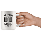 "The library"11oz white mug - Gifts For Reading Addicts