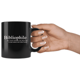 "Bibliophile"11oz black mug - Gifts For Reading Addicts