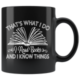"I Read Books"11oz Black Mug - Gifts For Reading Addicts