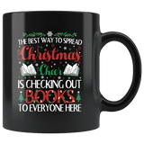"Christmas Cheer"11oz Black Christmas Mug - Gifts For Reading Addicts
