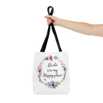 My Happy Place Floral Canvas Tote Bag