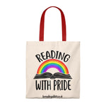 Reading With Pride Canvas Tote Bag - Vintage style - Gifts For Reading Addicts