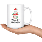 "Reading in a winter wonderland" 15oz white mug - Gifts For Reading Addicts