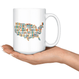 "USA Bookish Map"15oz White Mug - Gifts For Reading Addicts