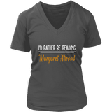 "I'd Rather Be reading MA" V-neck Tshirt - Gifts For Reading Addicts