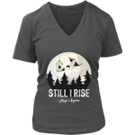 "Still I Rise" V-neck Tshirt - Gifts For Reading Addicts