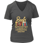 "Avoid Conversations since 1454" V-neck Tshirt - Gifts For Reading Addicts