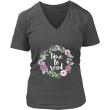 "Time to read" V-neck Tshirt - Gifts For Reading Addicts