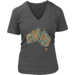 "Australia Bookish Map" V-neck Tshirt - Gifts For Reading Addicts