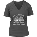 "I Read Books" V-neck Tshirt - Gifts For Reading Addicts