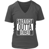 "Straight outta gilead" V-neck Tshirt - Gifts For Reading Addicts