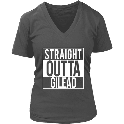 "Straight outta gilead" V-neck Tshirt - Gifts For Reading Addicts