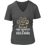 "Dogs and books" V-neck Tshirt - Gifts For Reading Addicts