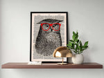 Nerdy owl vintage dictionary poster - Gifts For Reading Addicts