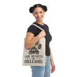 Dogs & Books Canvas Tote Bag - Vintage style - Gifts For Reading Addicts