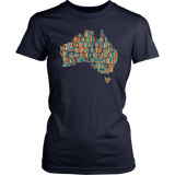 "Australia Bookish Map" Women's Fitted T-shirt - Gifts For Reading Addicts