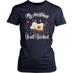 "My Christmas Is All Booked" Women's Fitted T-shirt - Gifts For Reading Addicts