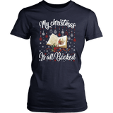 "My Christmas Is All Booked" Women's Fitted T-shirt - Gifts For Reading Addicts