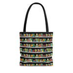 Bookshelf Pattern Tote Bag - Gifts For Reading Addicts