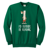 "I'd rather be reading" YOUTH CREWNECK SWEATSHIRT - Gifts For Reading Addicts