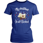 "My Christmas Is All Booked" Women's Fitted T-shirt - Gifts For Reading Addicts