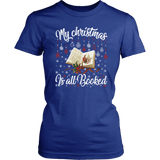 "My Christmas Is All Booked" Women's Fitted T-shirt - Gifts For Reading Addicts