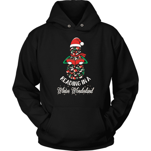 "Reading in a winter wonderland" Hoodie - Gifts For Reading Addicts