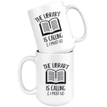 "The library"15oz white mug - Gifts For Reading Addicts